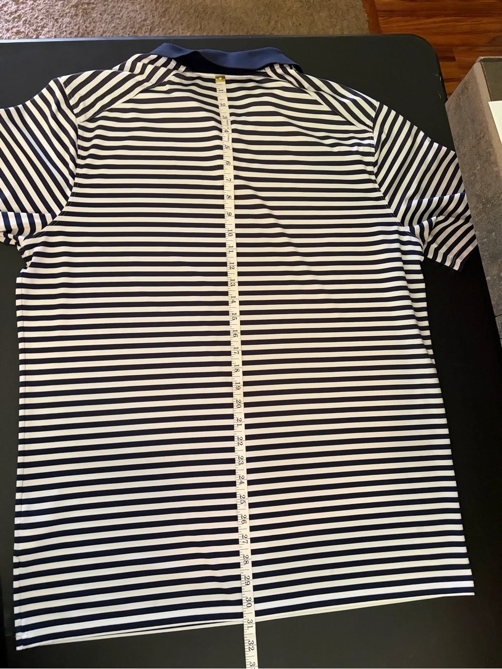 Nike golf dry fit Polo shirt men’s size extra large Navy blue & white stripes